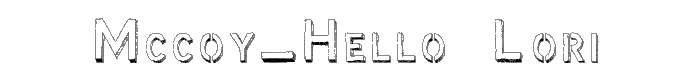 McCoy - Hello Lori font